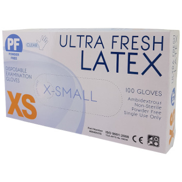 (image for) Gloves, Latex Powder Free, X-Small, Box of 100